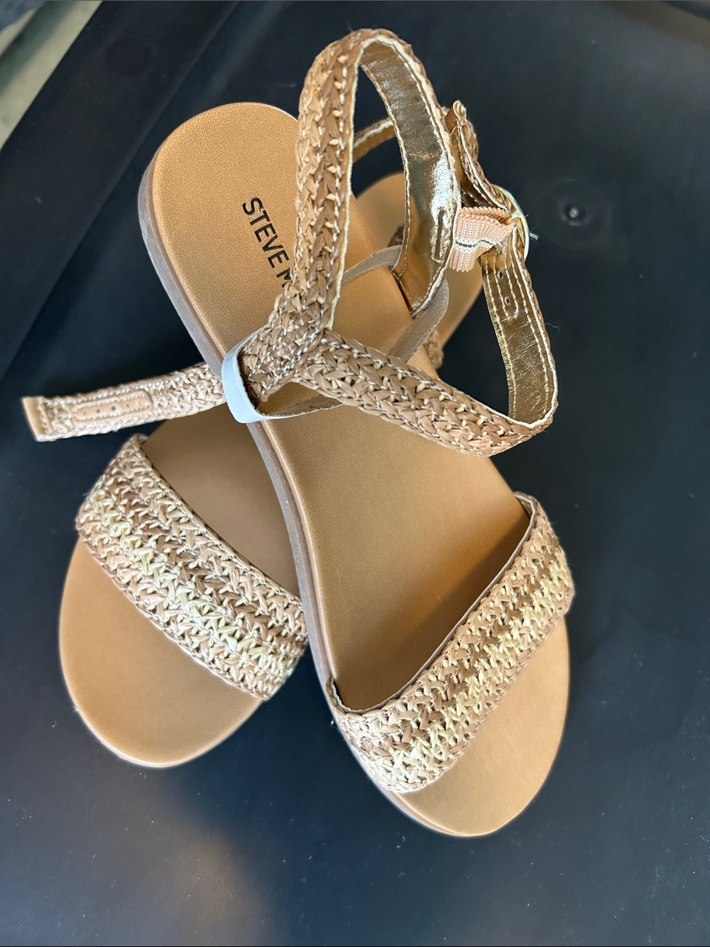 Steve Madden Tan Braided Strap Youth Sandals